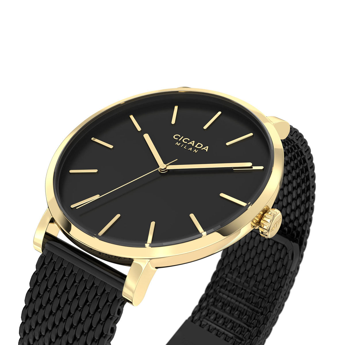 Zegarek na czarnej bransolecie - Cicada Roma NFC