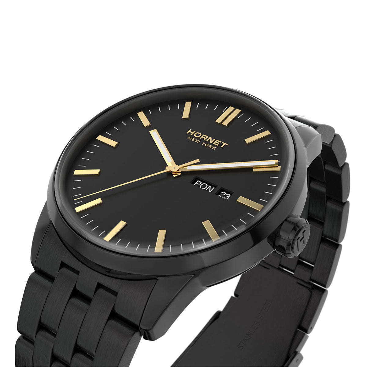 Zegarek na czarnej bransolecie - Hornet Winston