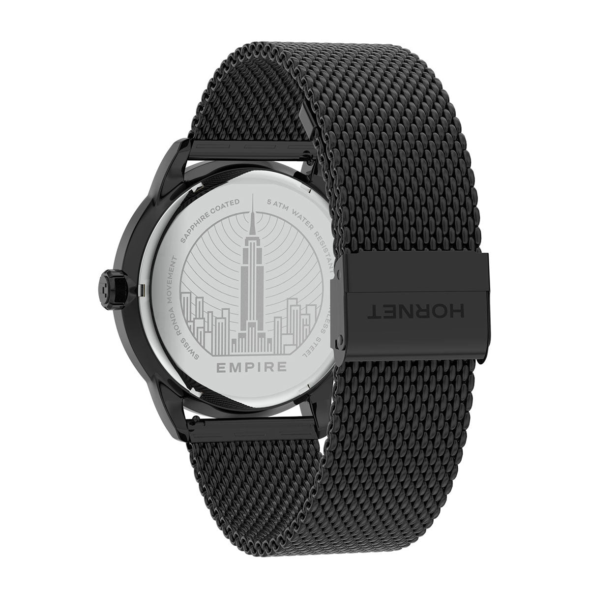 Zegarek na czarnej bransolecie - Hornet Shreve