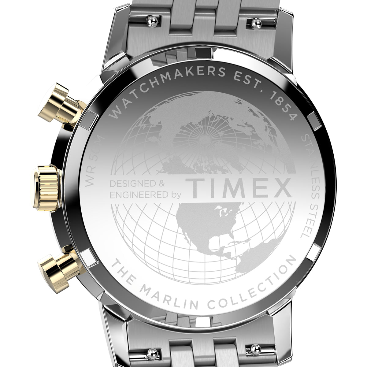 Zegarek na srebrno - złotej bransolecie - Timex Marlin