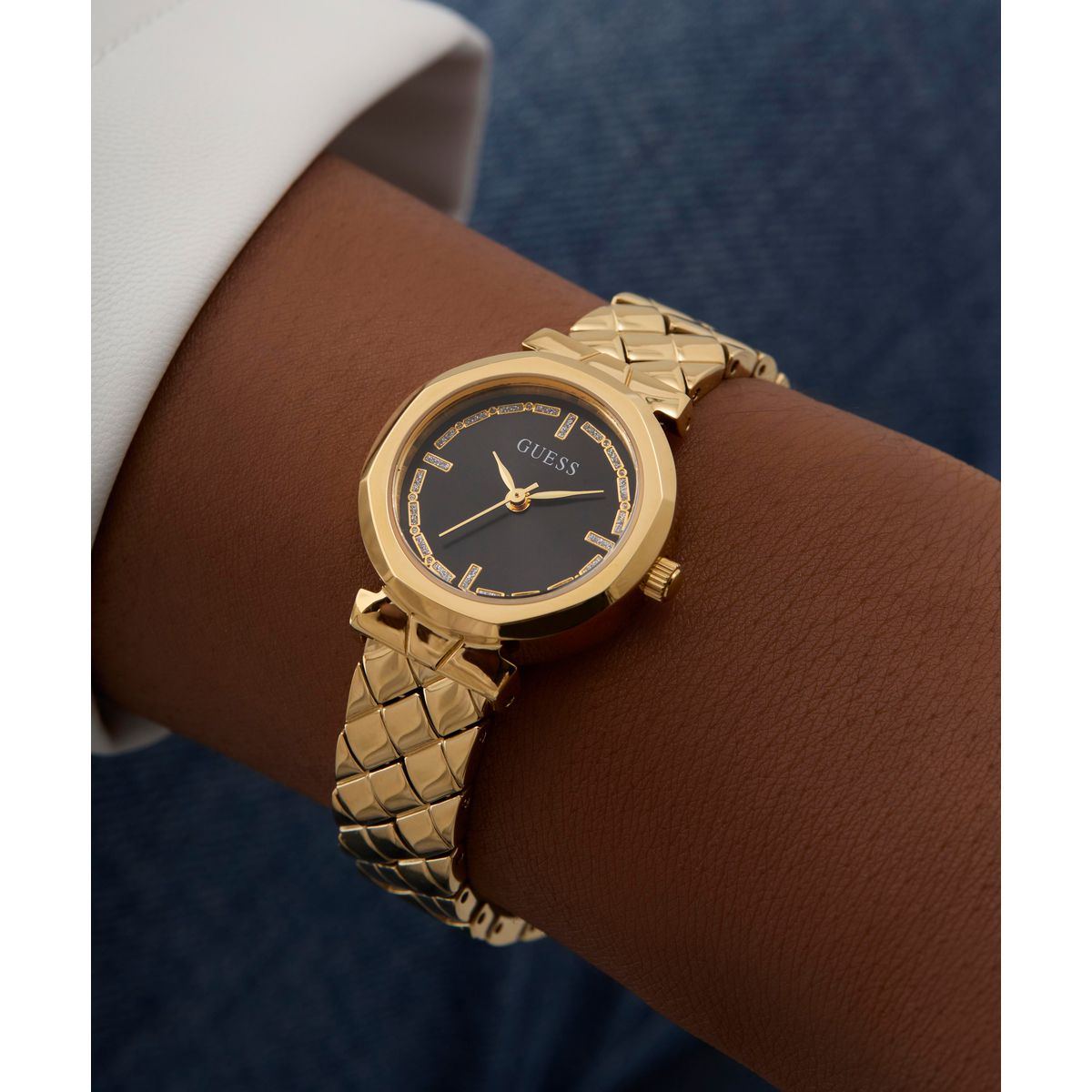 Zegarek na złotej bransolecie - Guess Mini Romour