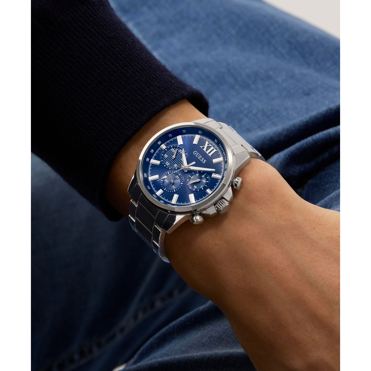 Zegarek na srebrnej bransolecie - Guess Walker