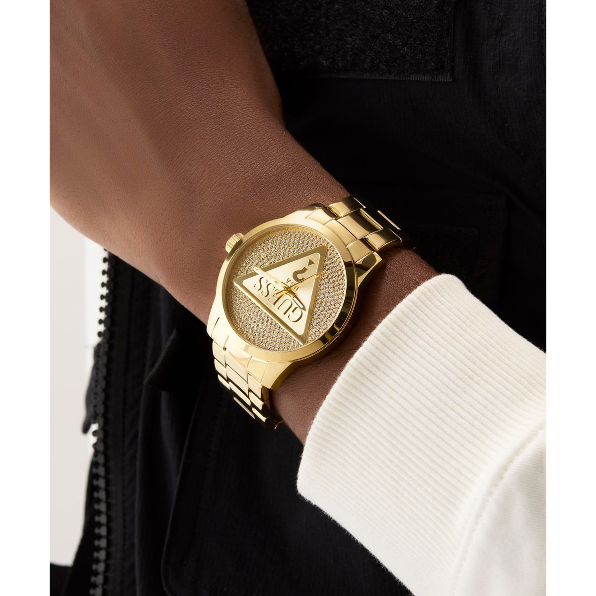 Zegarek na złotej bransolecie - Guess Badge