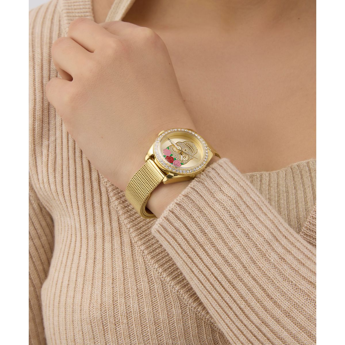 Zegarek na złotej bransolecie - Guess Cavalerta