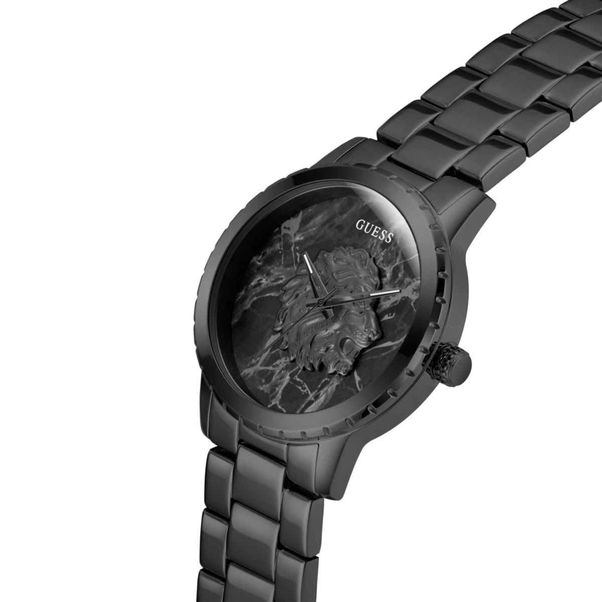 Zegarek na czarnej bransolecie - Guess Monarch
