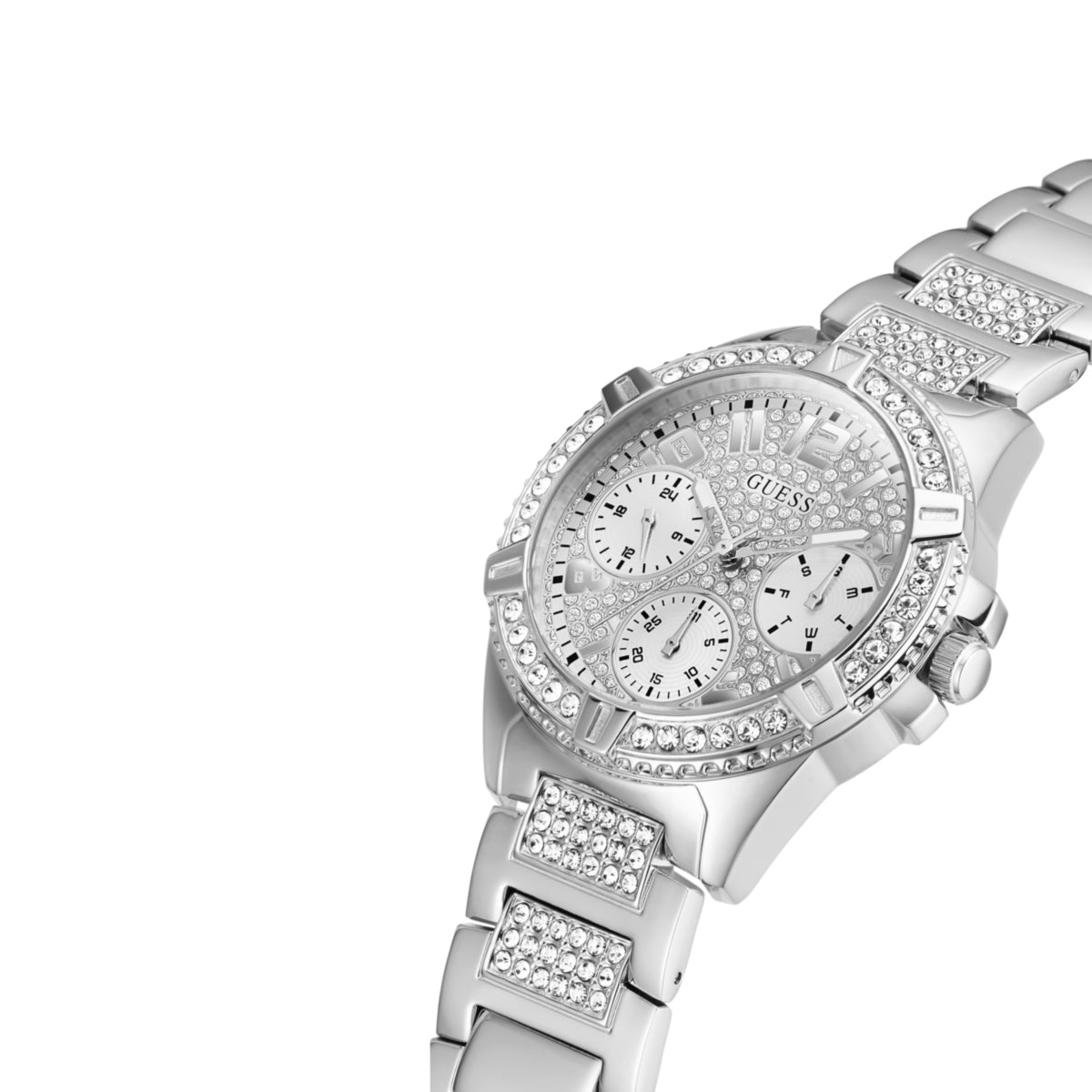 Zegarek na srebrnej bransolecie - Guess Frontier