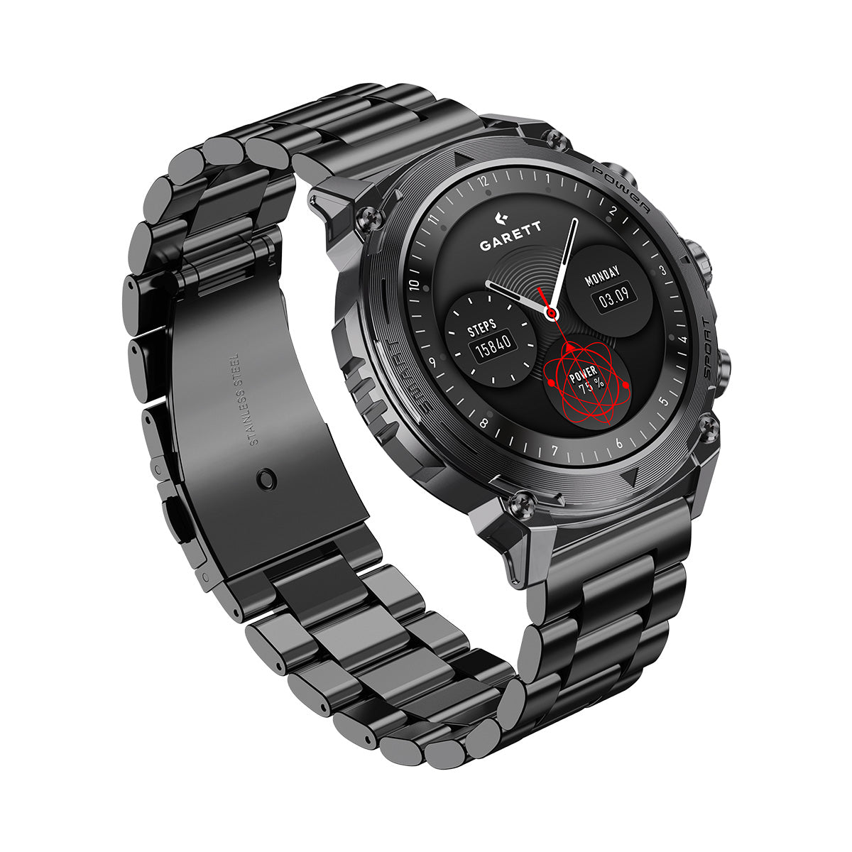 Smartwatch na czarnej bransolecie - Garett GRS PRO