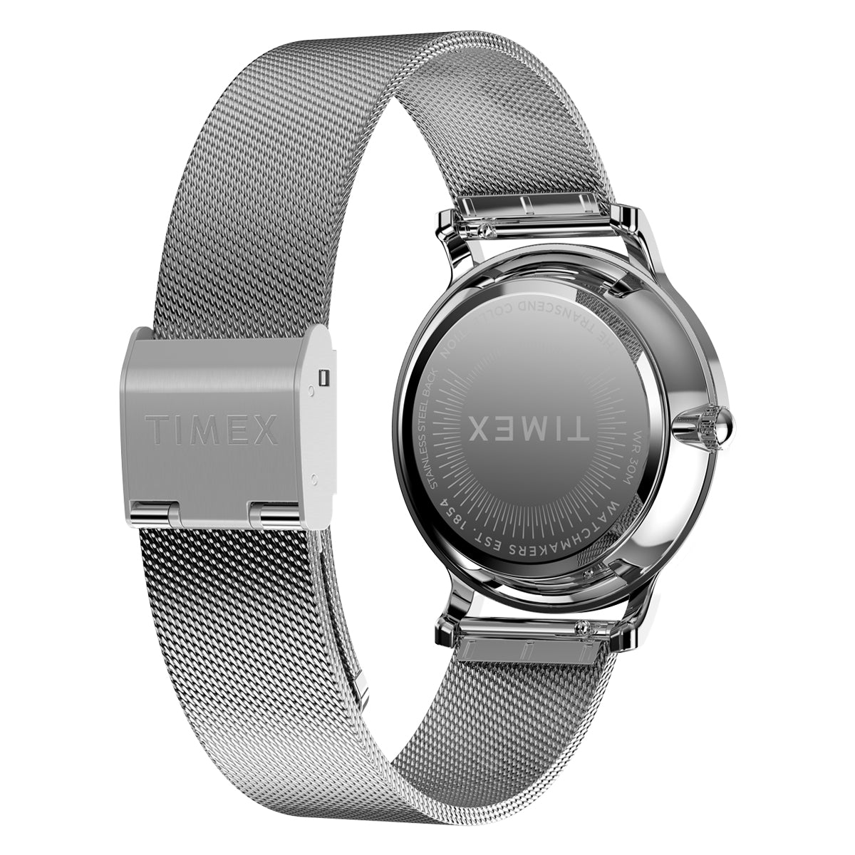 Zegarek na srebrnej bransolecie - Timex Transcend