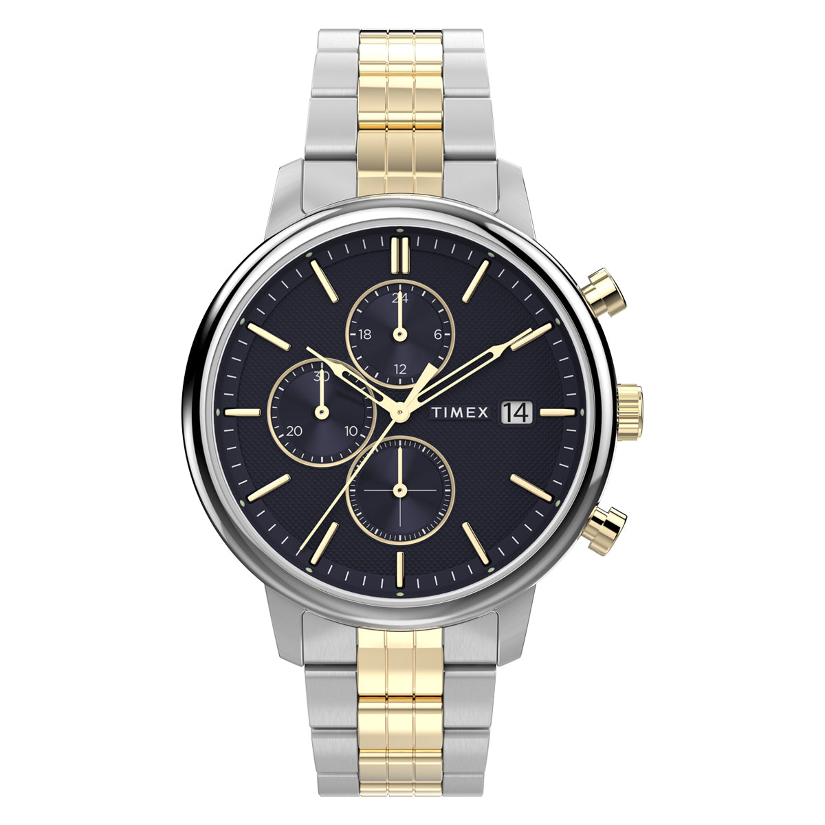 Zegarek na srebrno-złotej bransolecie - Timex Chicago