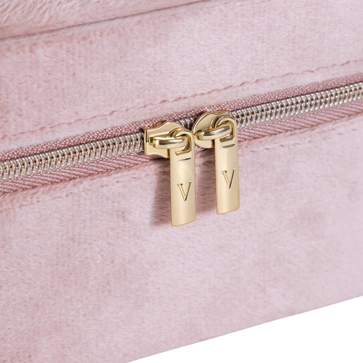 Szkatułka na biżuterię welurowa - różowa - mała