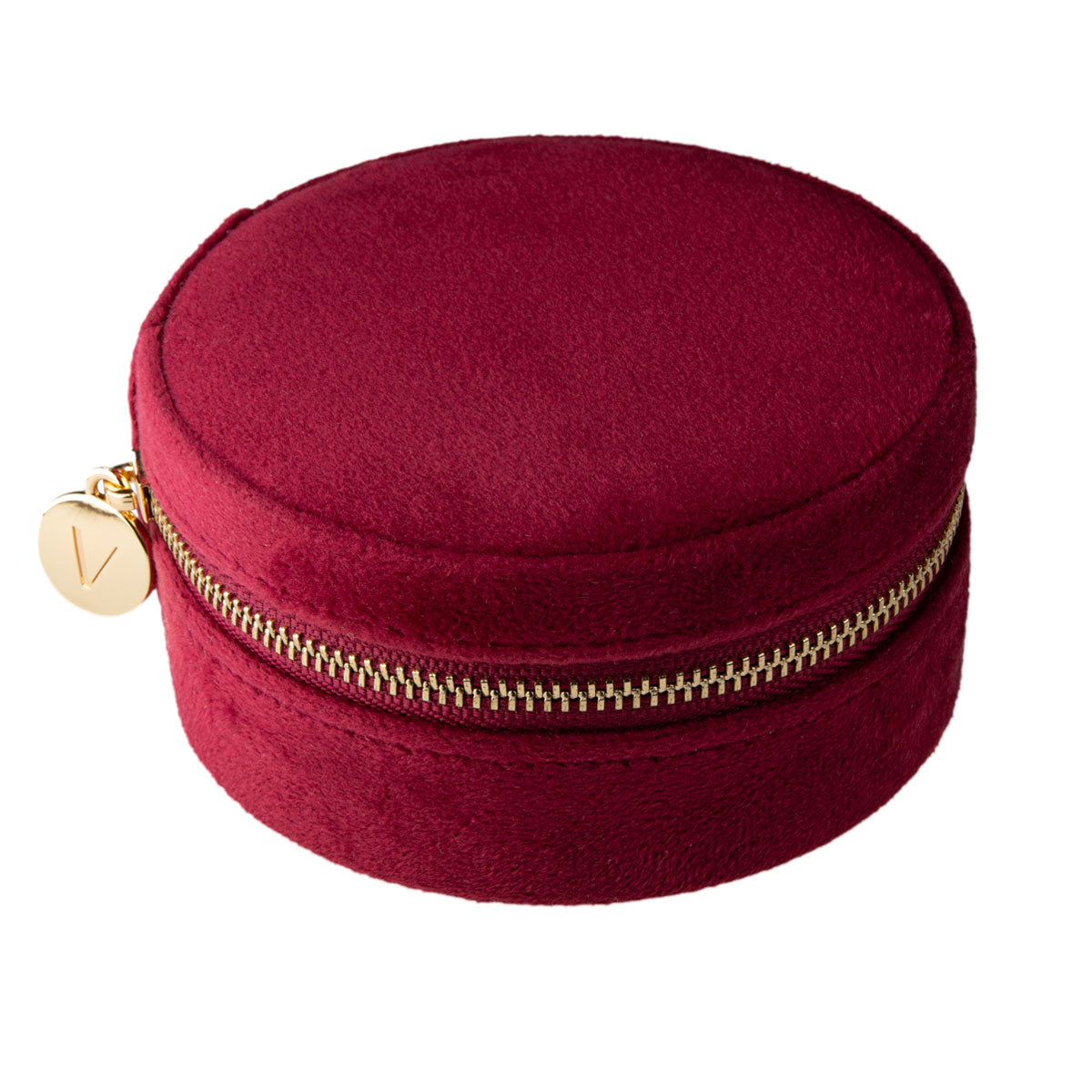 Szkatułka na biżuterię aksamitna - bordowa