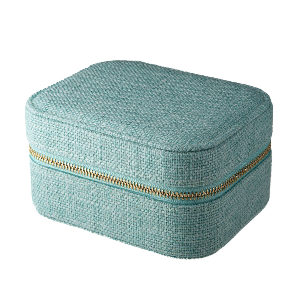 Szkatułka na biżuterię lniana - miętowa