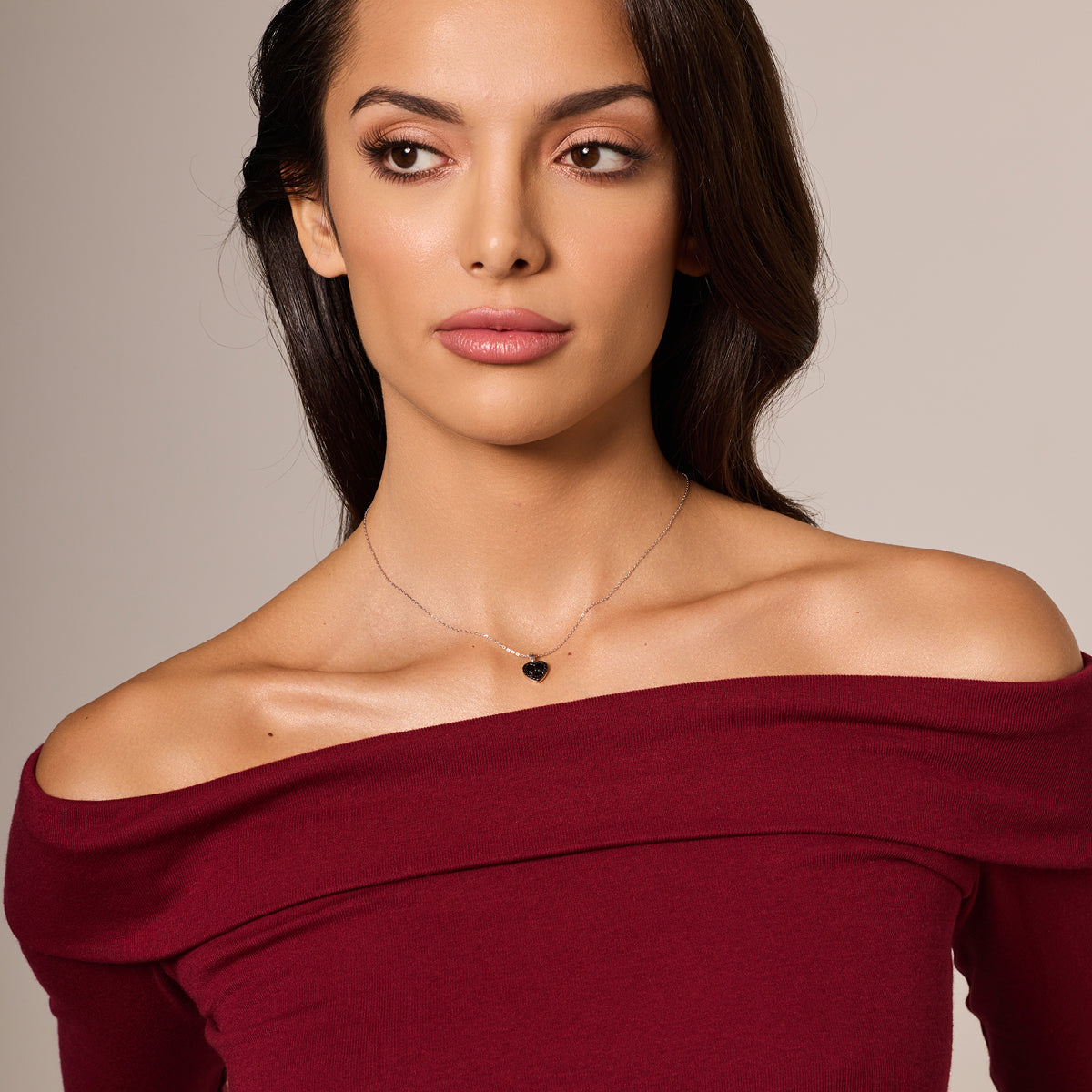 Zawieszka srebrna z cyrkoniami - serce