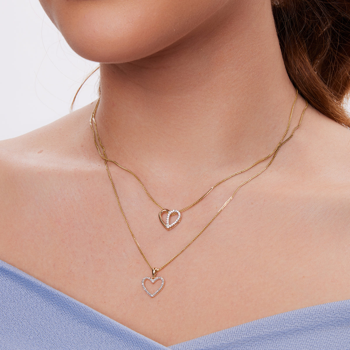 Zawieszka złota z topazami - serce