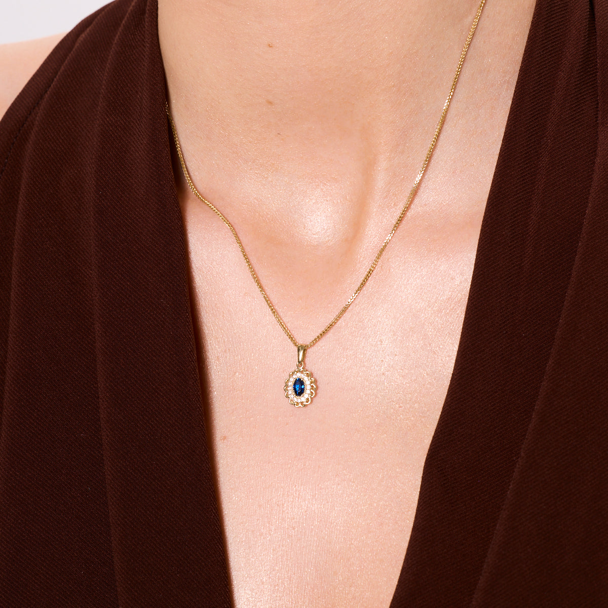 Zawieszka złota z kolorowymi cyrkoniami