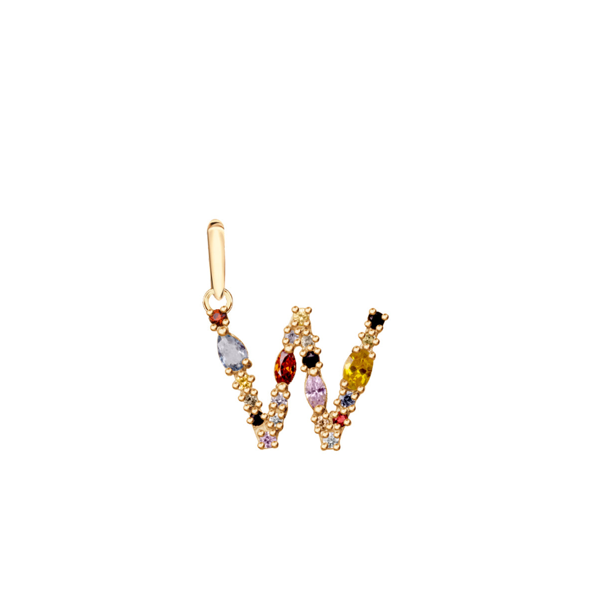 Zawieszka złota z cyrkoniami - W - Motivo