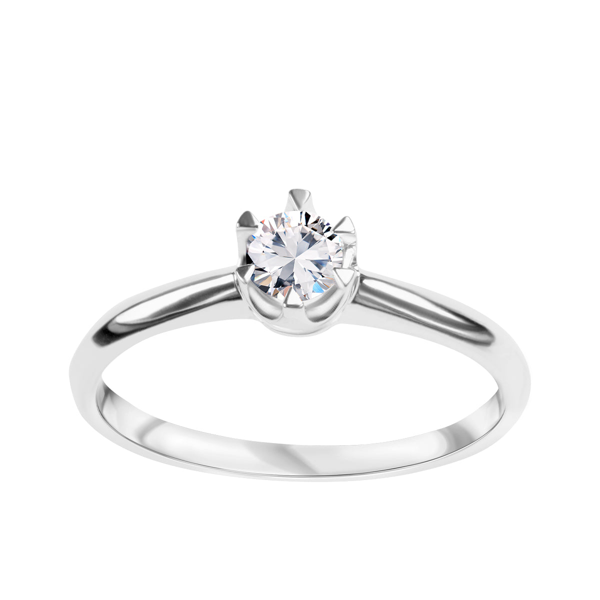 Pierścionek z białego złota z diamentem - Julietta