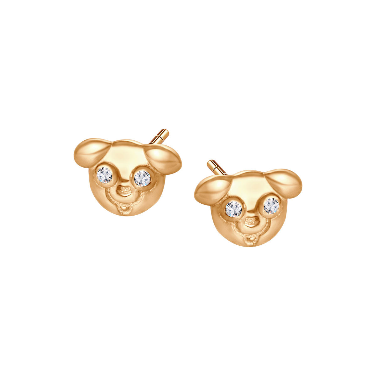 Kolczyki złote z cyrkoniami - Bambini