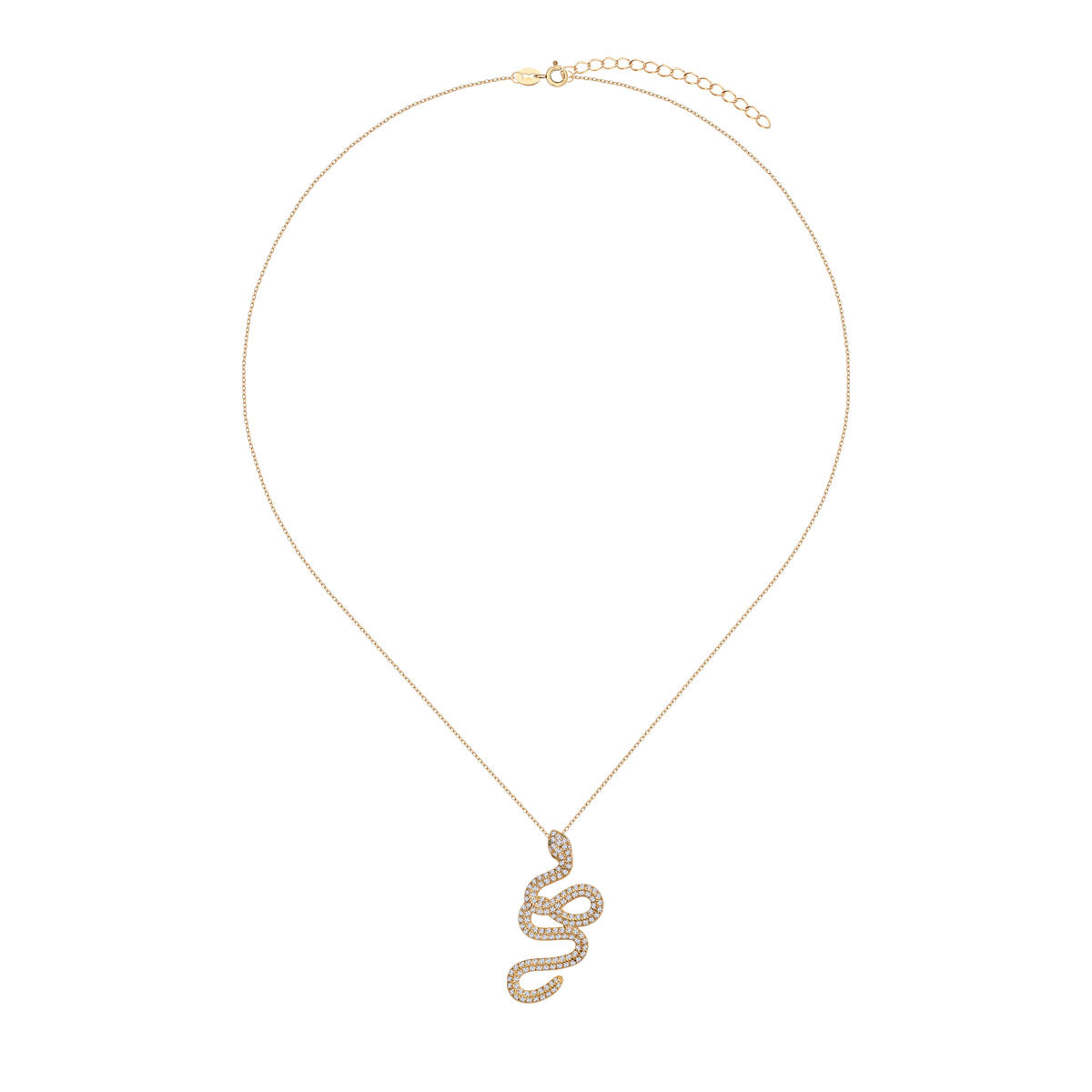 Naszyjnik srebrny pozłacany z cyrkoniami - żmija - Evento - Verona