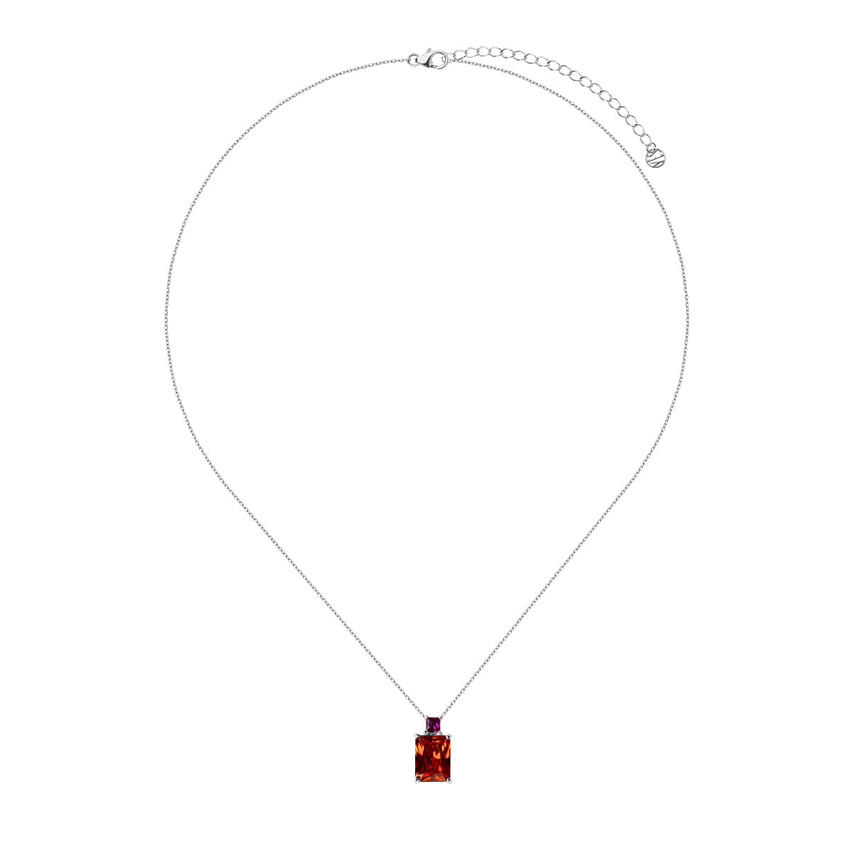 Naszyjnik srebrny z pomarańczową cyrkonią - Colore