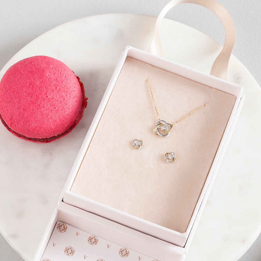 Naszyjnik z dwukolorowego złota z diamentem