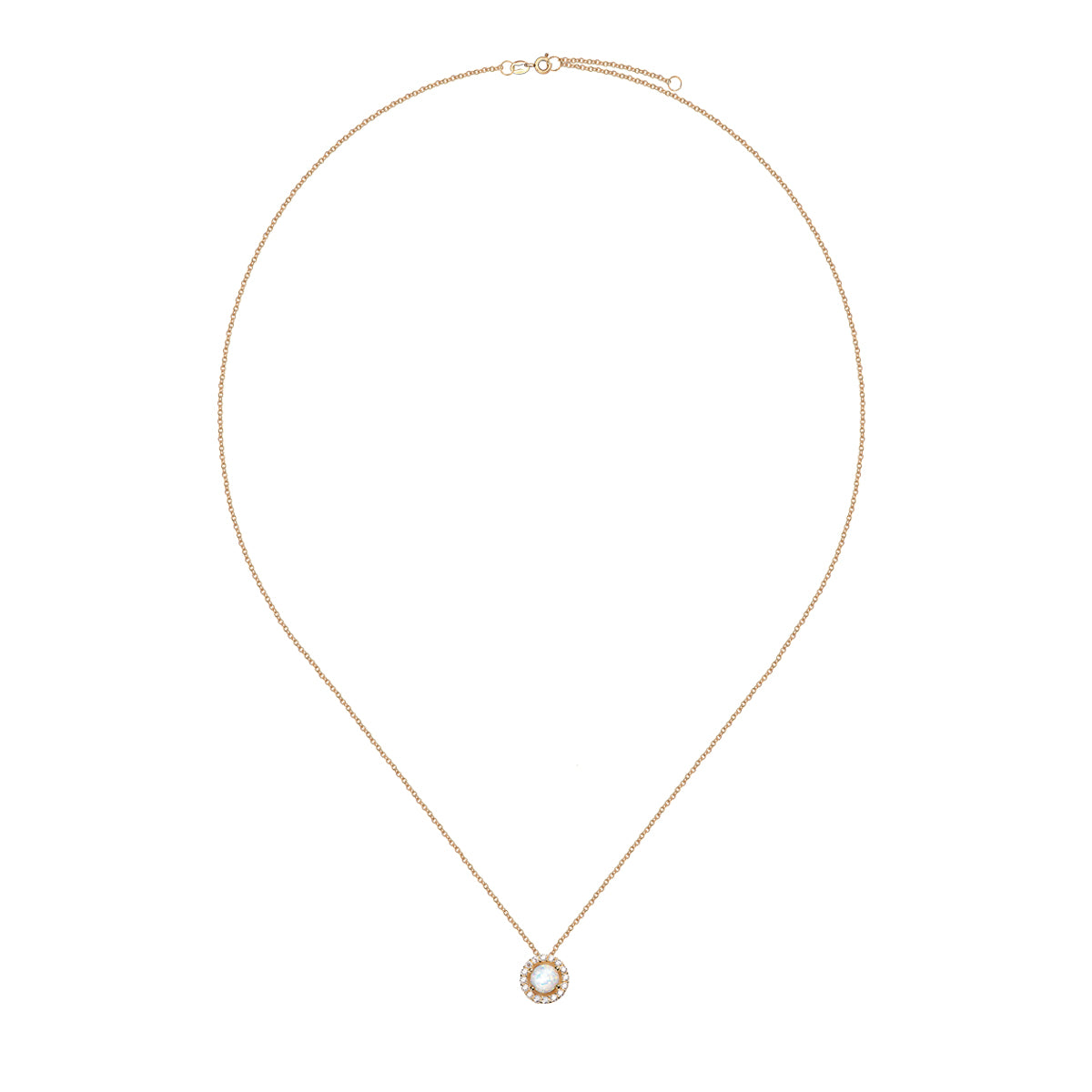 Naszyjnik złoty z opalitem i cyrkoniami