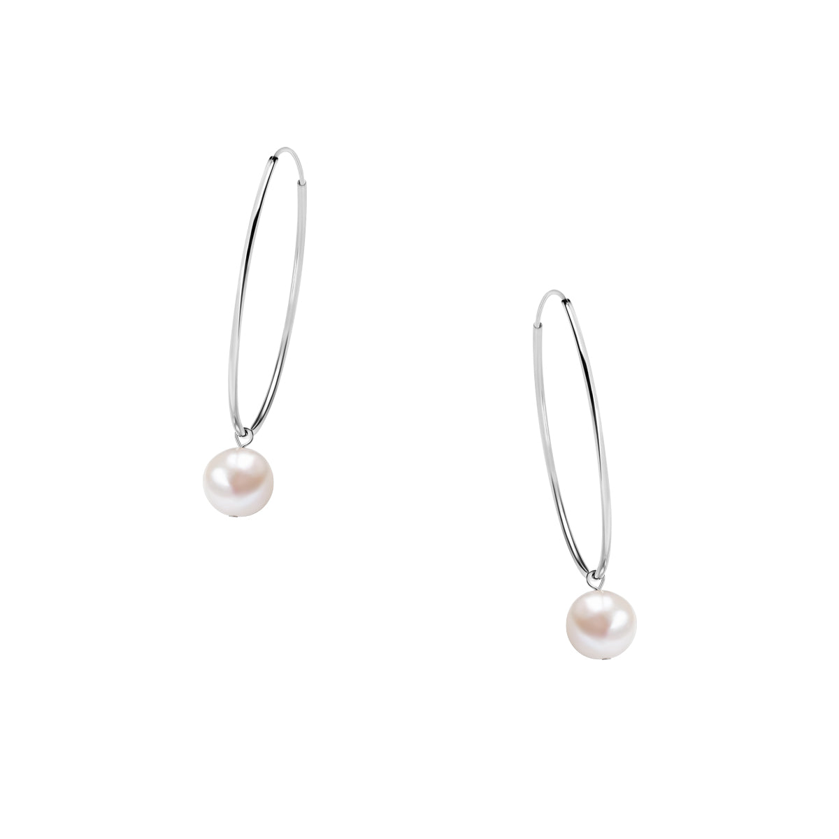 Kolczyki srebrne z perłami - koła