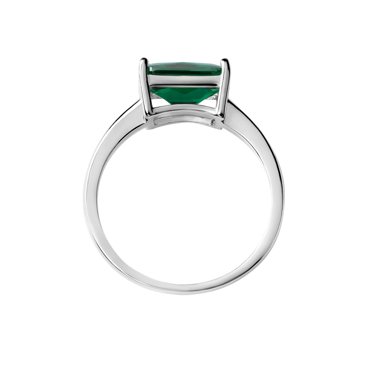 Pierścionek srebrny z zieloną cyrkonią - Colore