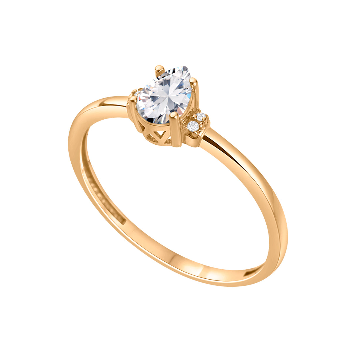 Pierścionek złoty z cyrkoniami - Verona