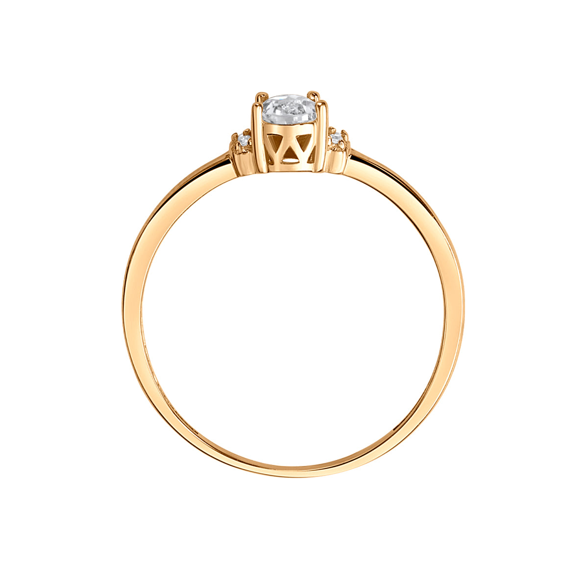 Pierścionek złoty z cyrkoniami