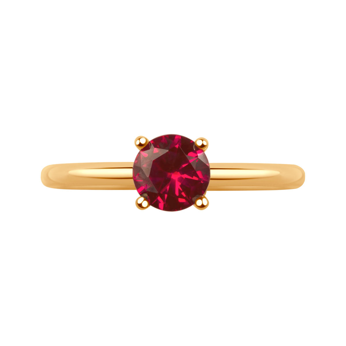 Pierścionek złoty z czerwoną cyrkonią - Colore