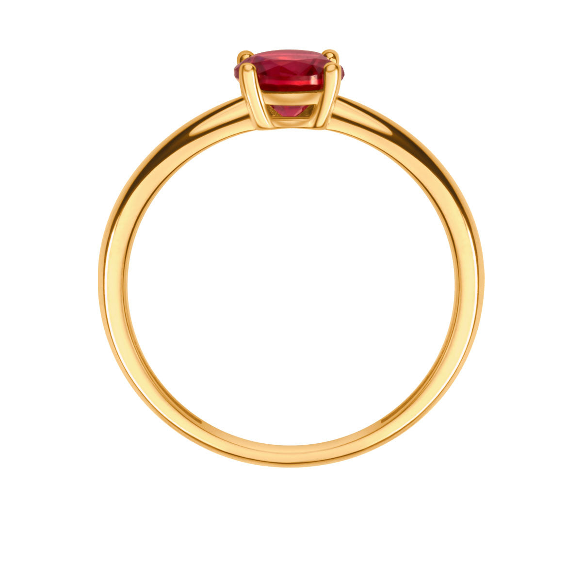 Pierścionek złoty z czerwoną cyrkonią - Colore