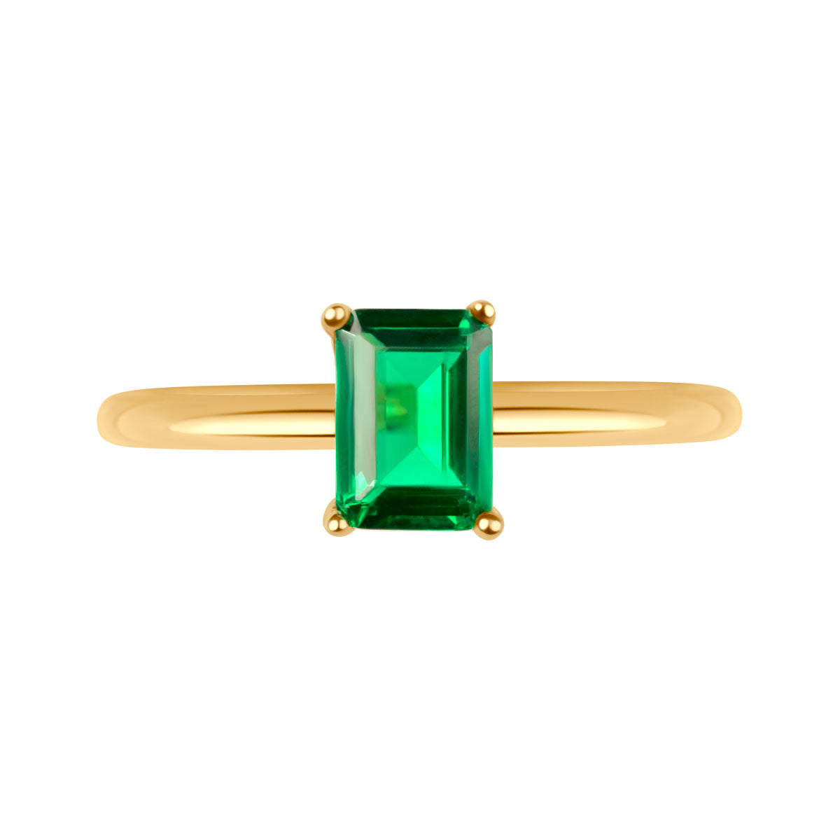 Pierścionek złoty z zieloną cyrkonią - Colore