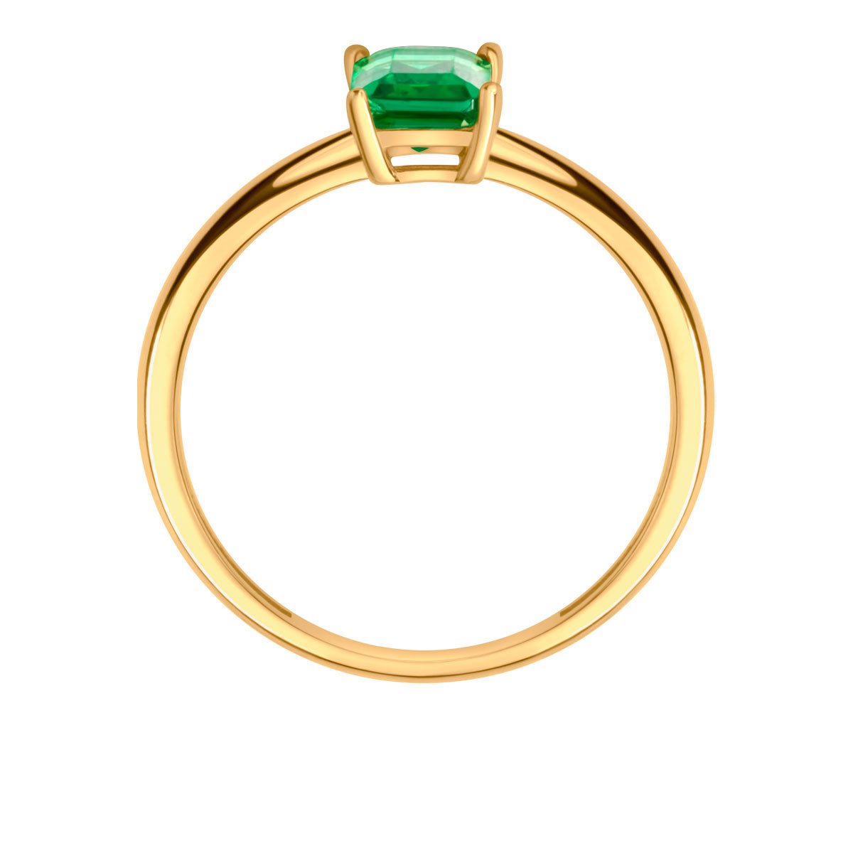 Pierścionek złoty z zieloną cyrkonią - Colore