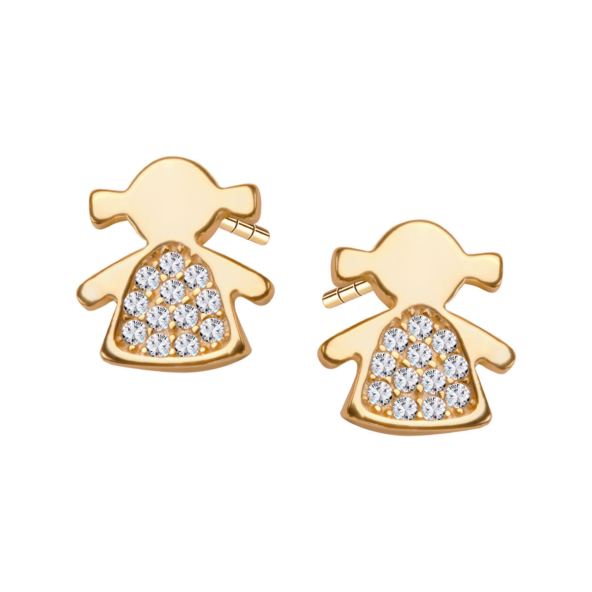 Kolczyki srebrne pozłacane z cyrkoniami - Bambini