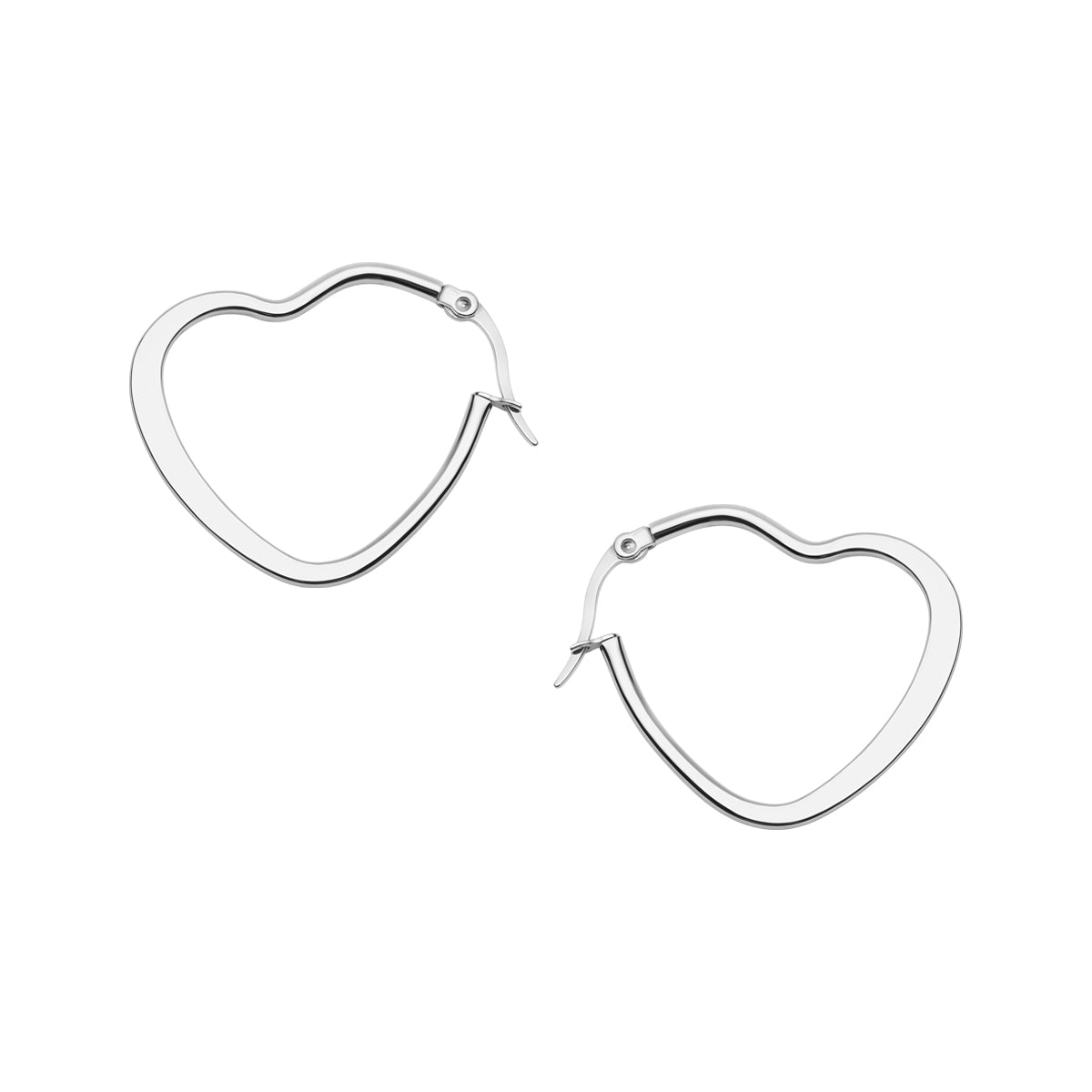 Kolczyki stalowe - serce