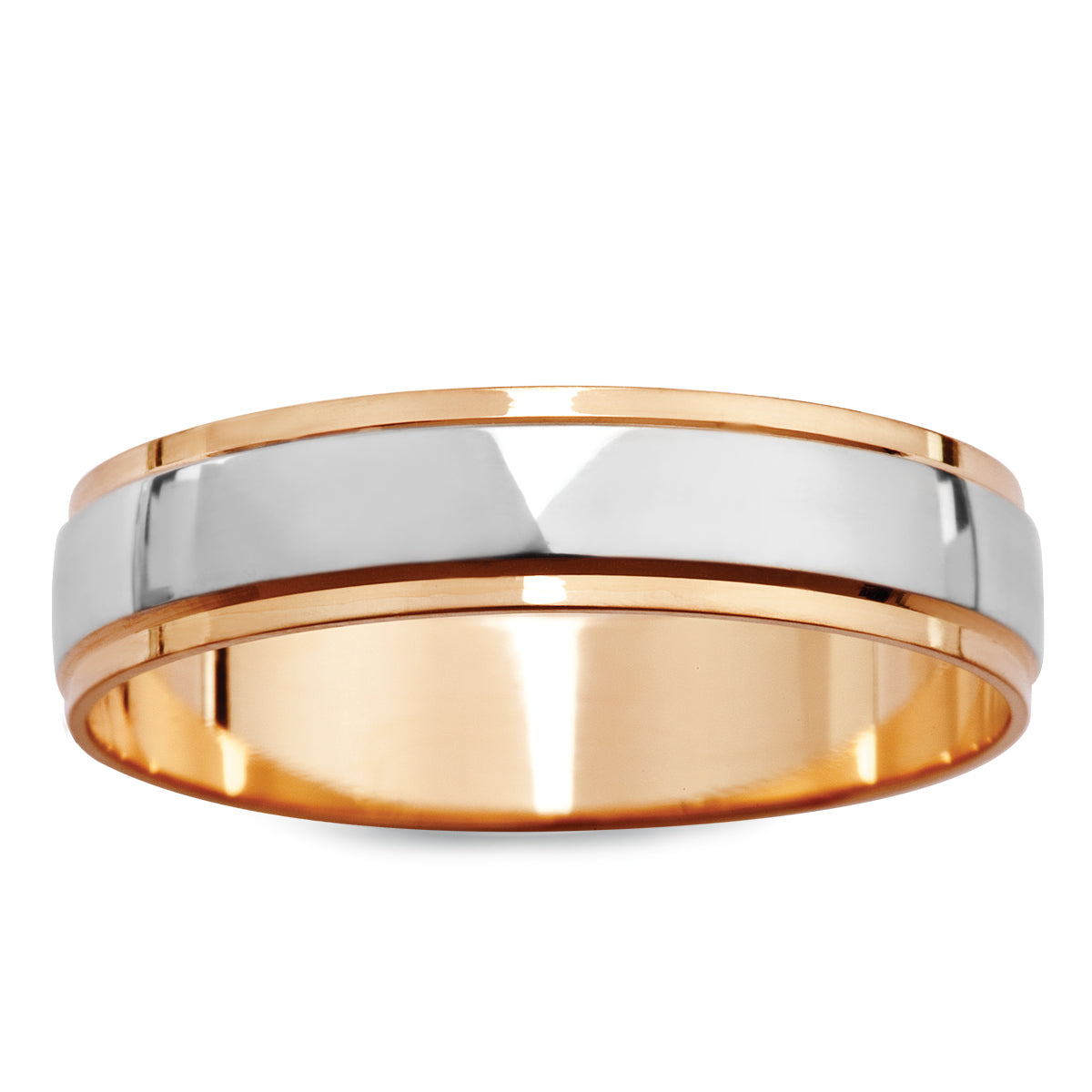 Obrączka z dwukolorowego złota