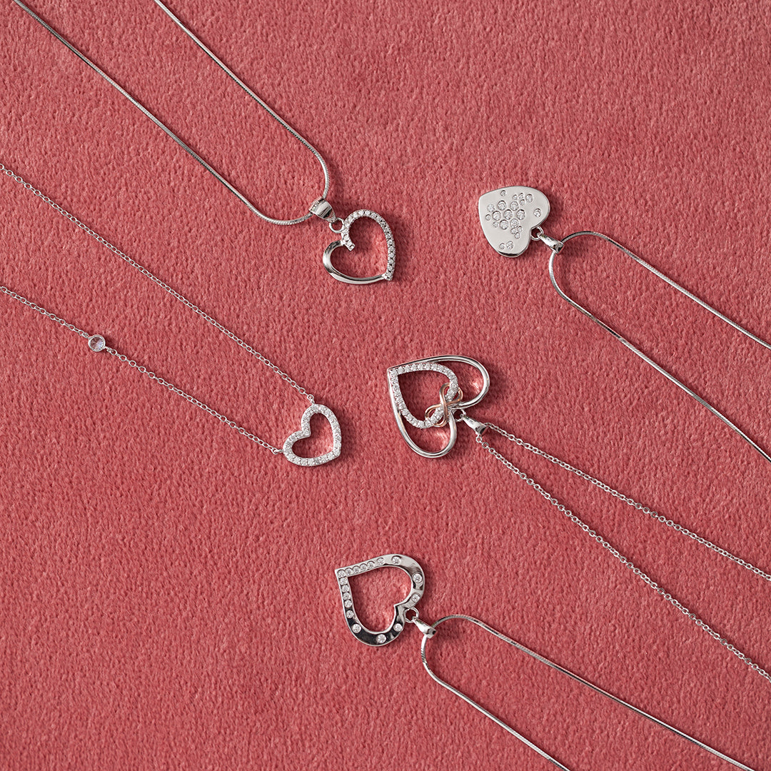 Zawieszka srebrna z cyrkoniami - serce - Symbole Miłości