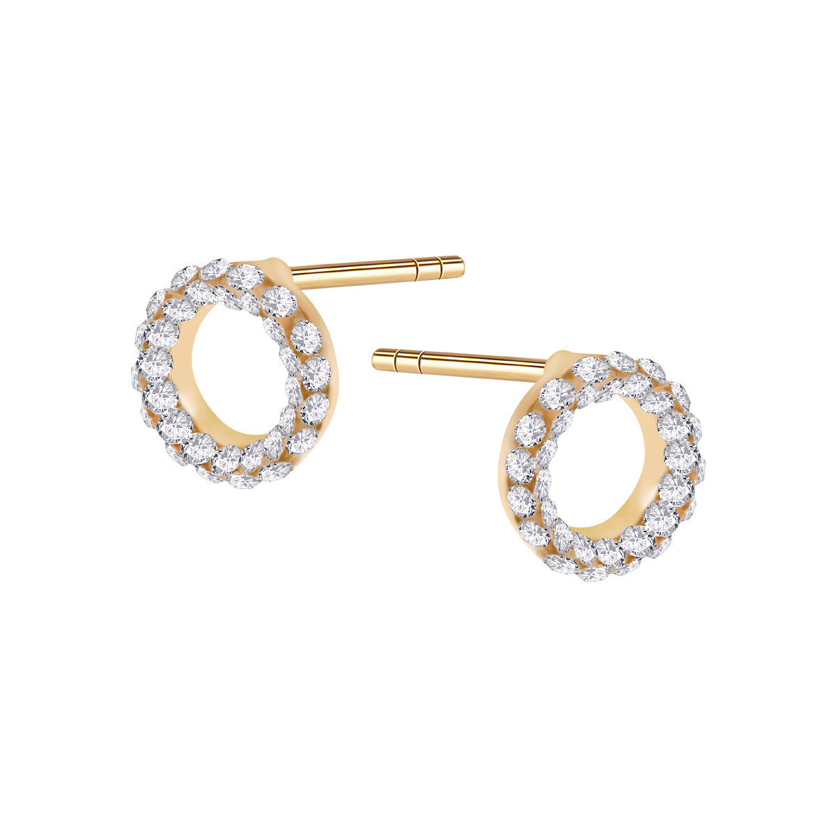Kolczyki złote z cyrkoniami - koła