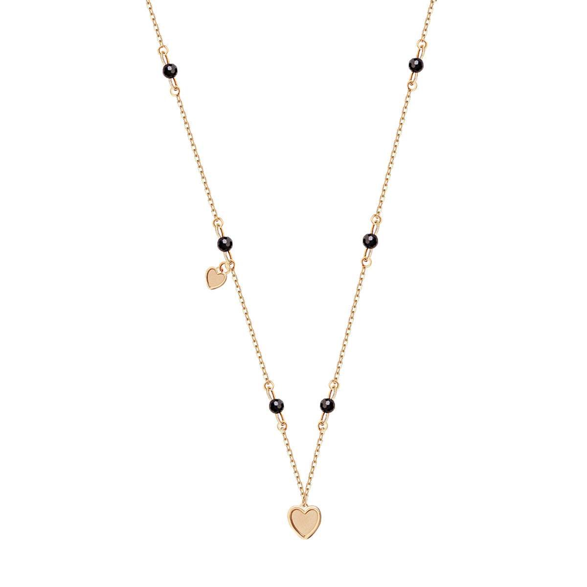Naszyjnik złoty z czarnymi cyrkoniami - serce