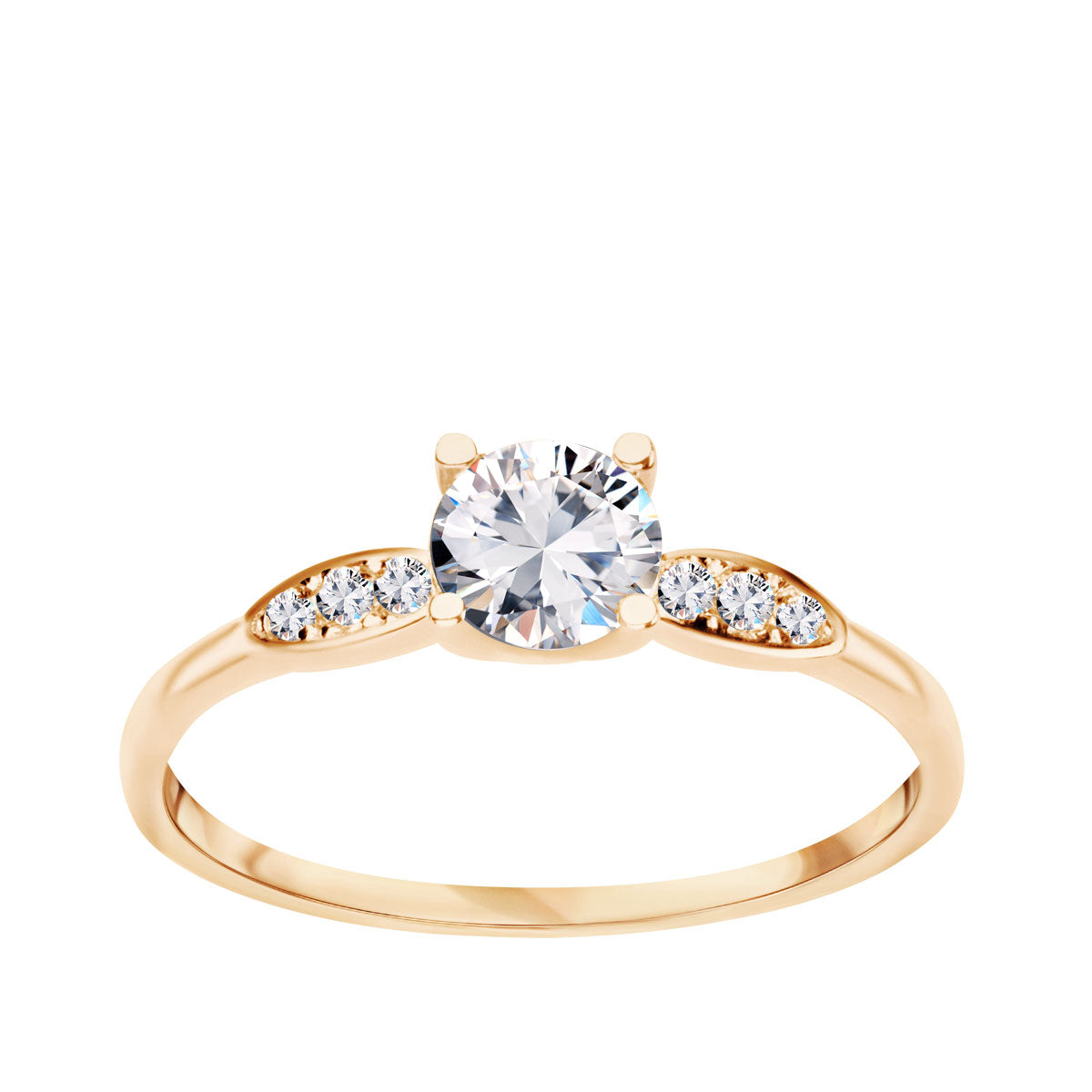 Pierścionek złoty z cyrkoniami