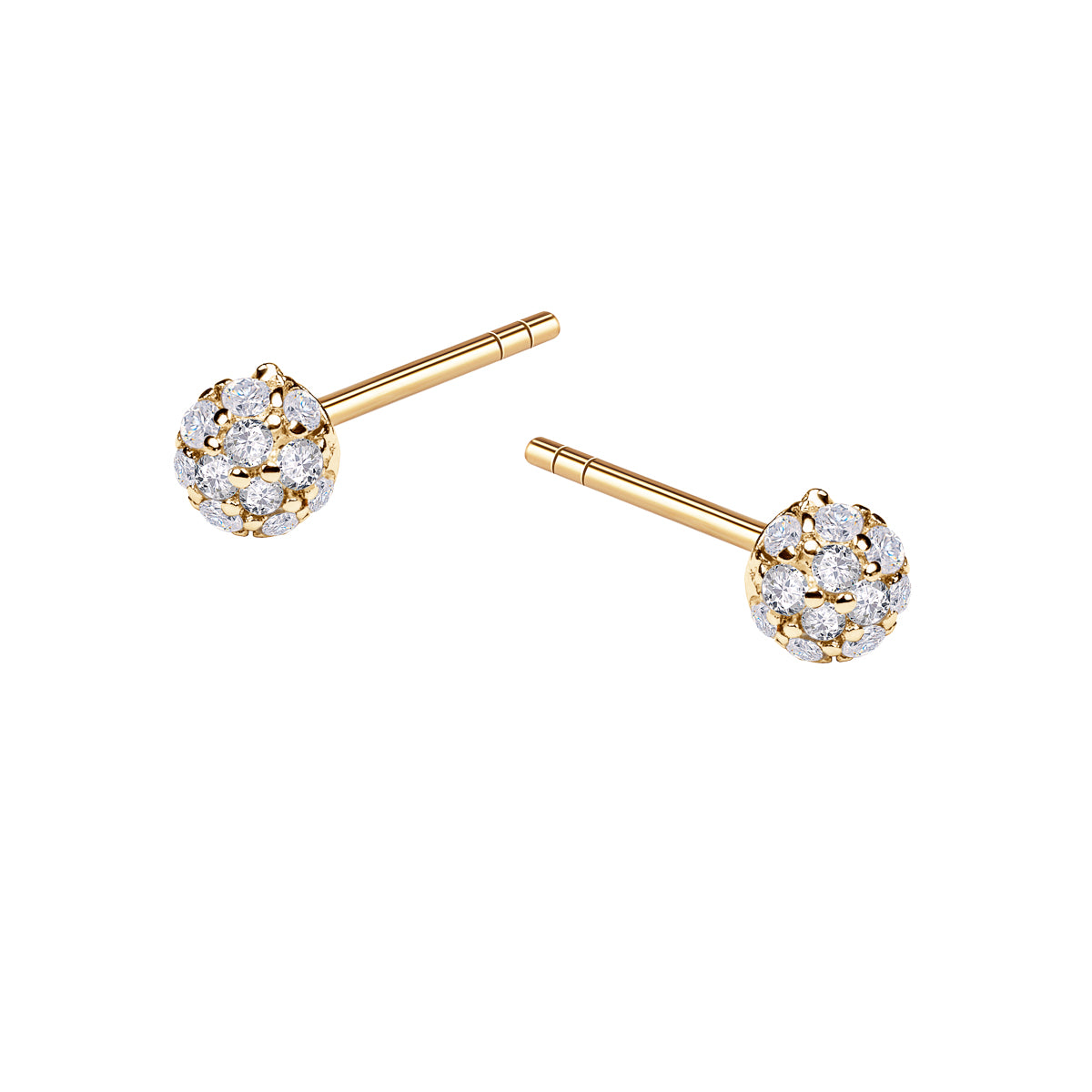 Kolczyki złote z cyrkoniami - kulki