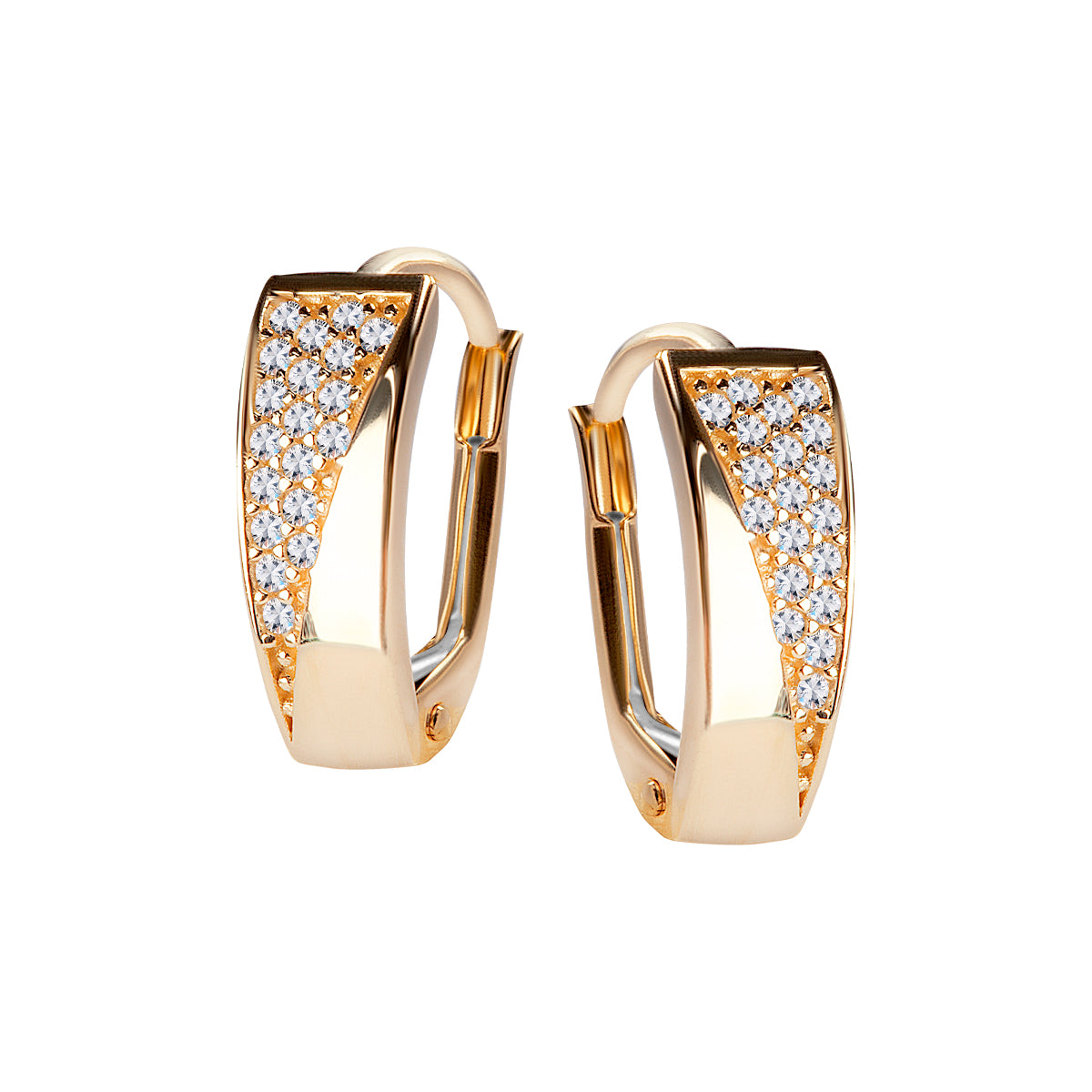 Kolczyki złote z cyrkoniami