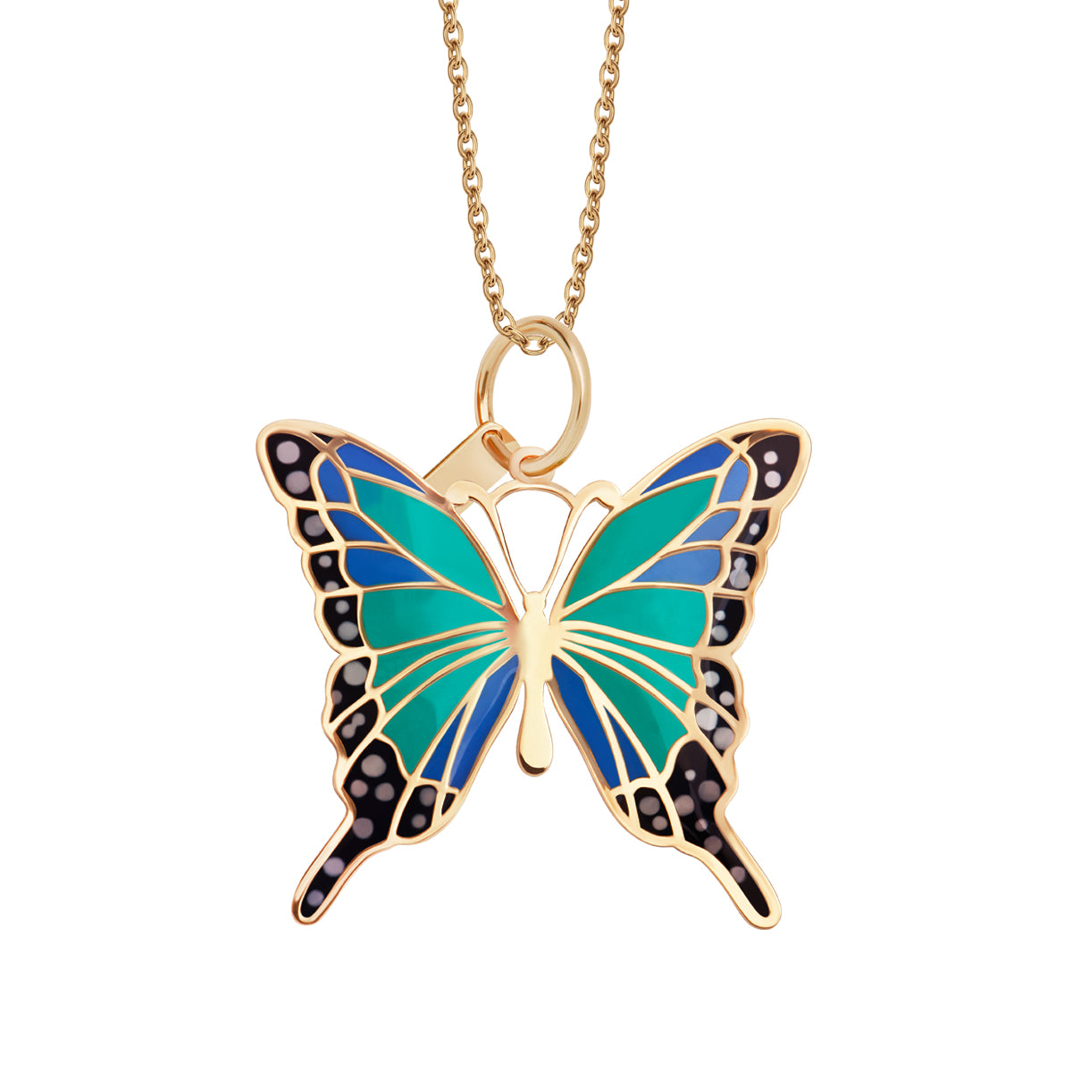 Zawieszka złota z emalią - motyl