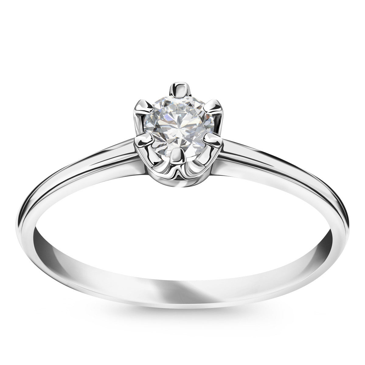 Pierścionek z białego złota z diamentem - Julietta