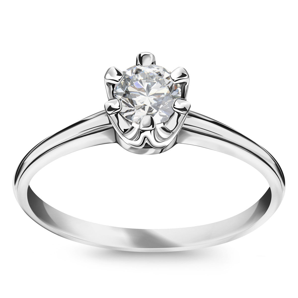 Pierścionek z białego złota z diamentem - Julietta