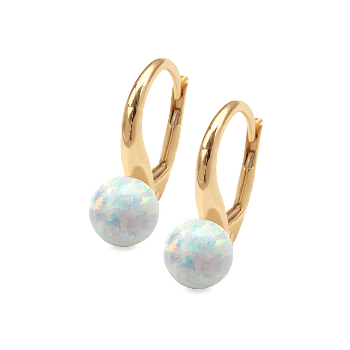 Kolczyki złote z opalitem