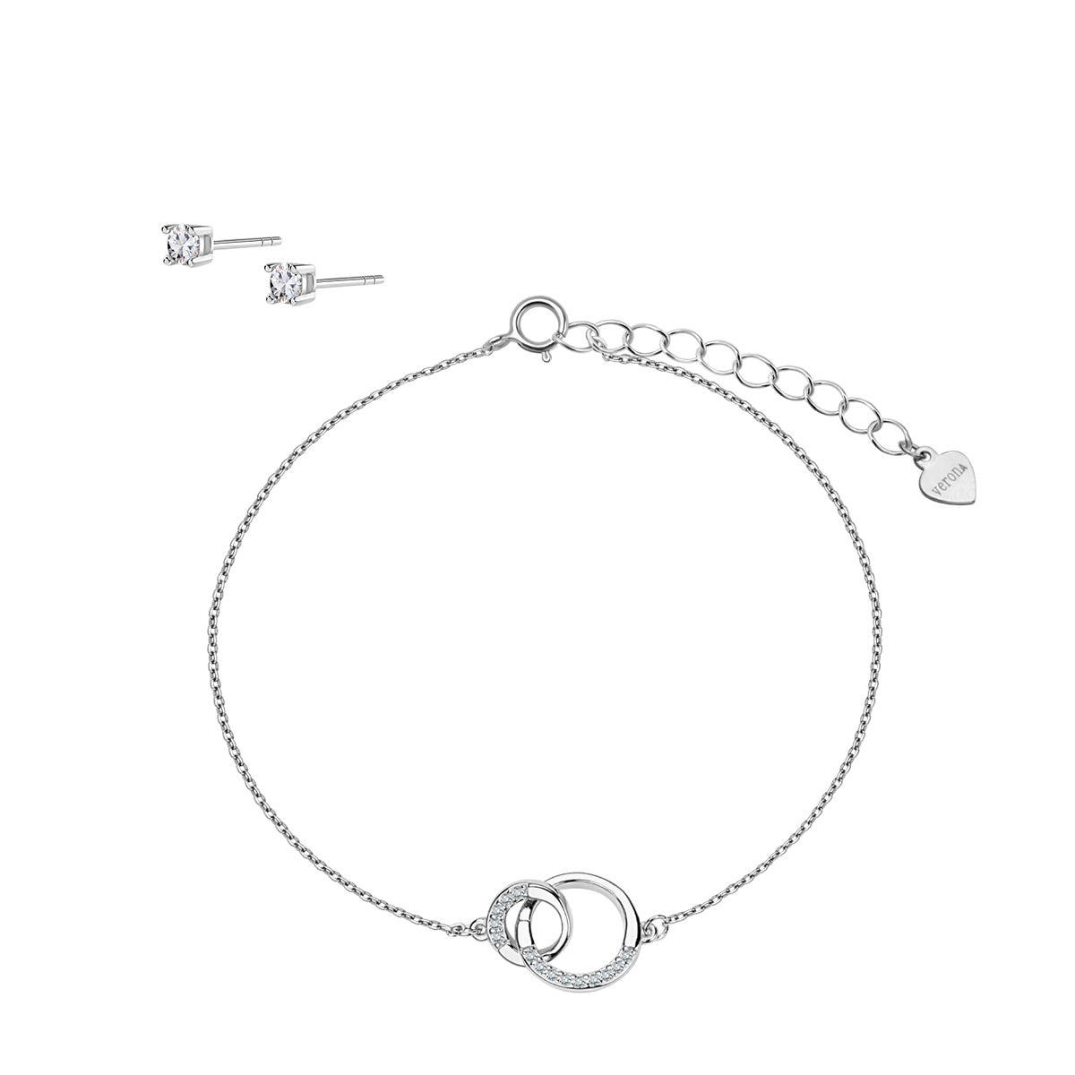 Komplet biżuterii srebrnej - koła