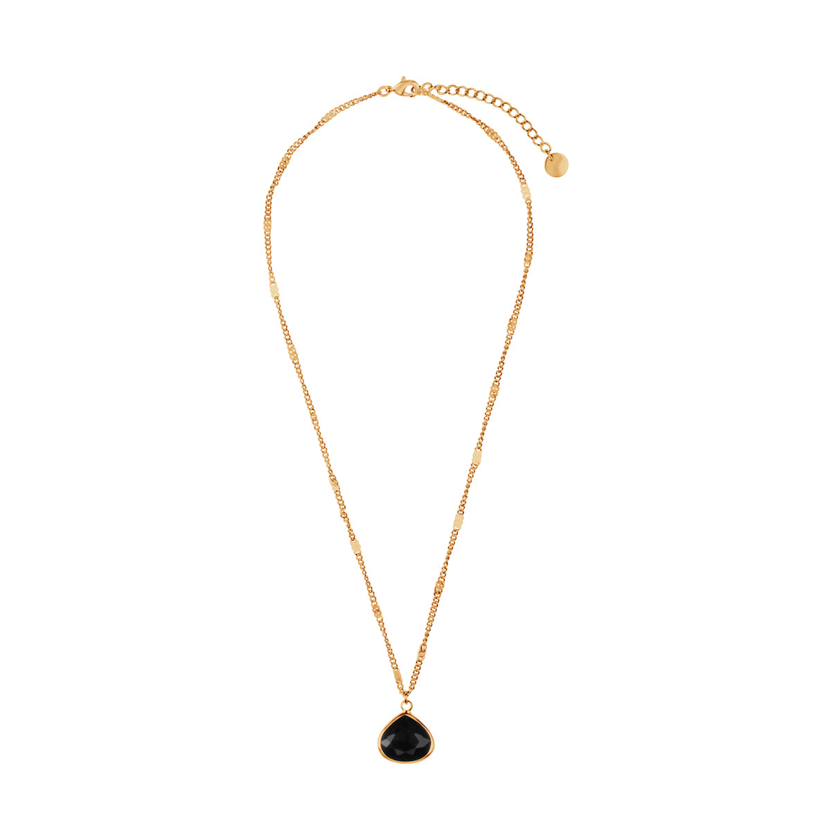 Komplet biżuterii z mosiądzu pozłacany z czarnym oczkiem