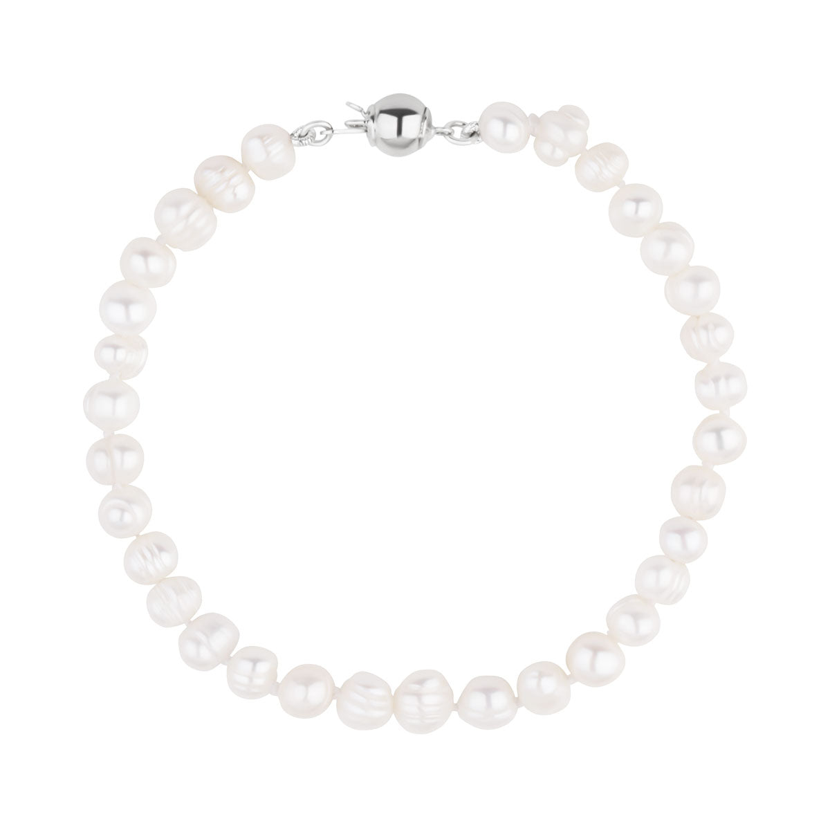 Komplet biżuterii srebrnej - klasyczne perły